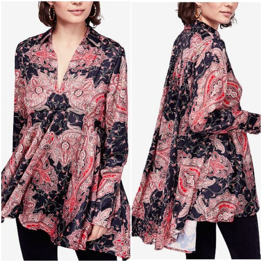 NWT Free People

Field of Butterflies High-Low Tra